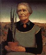 Grant Wood, Both Hands with Miniature garden of woman